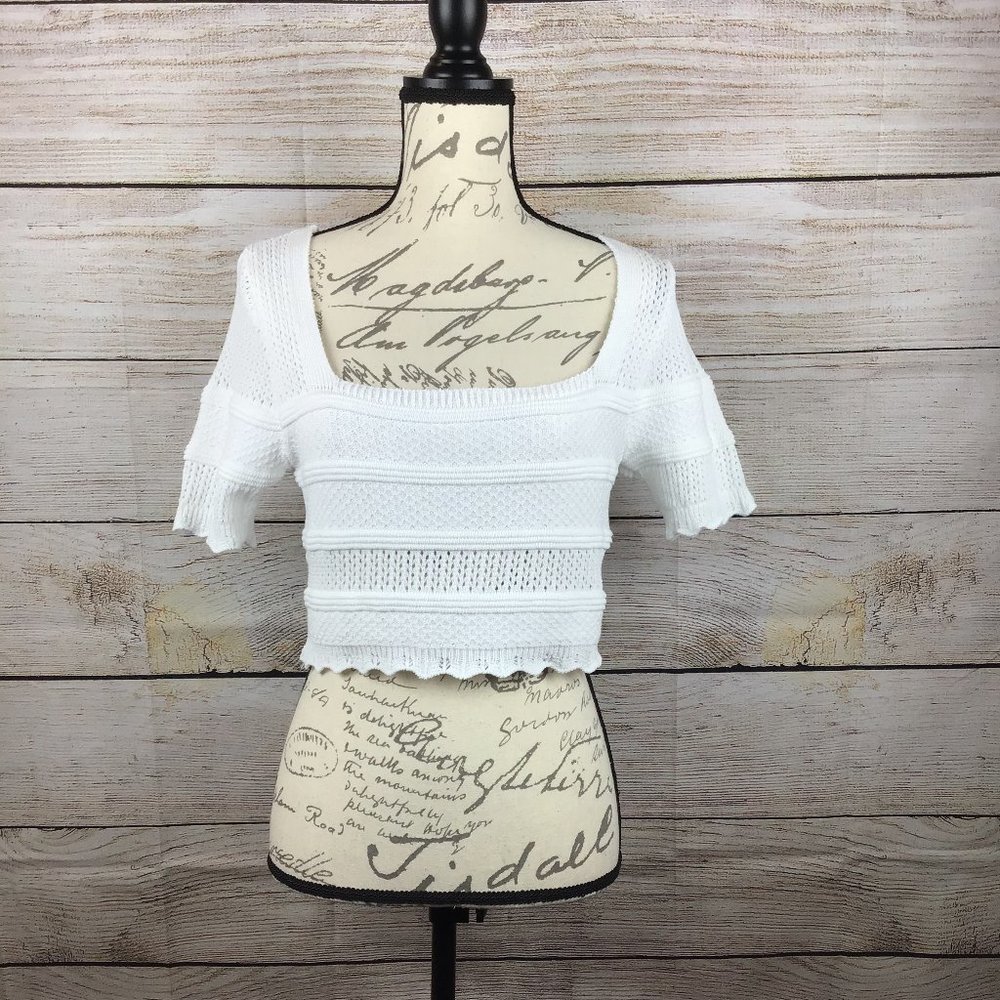 ASOS White Crop Top Sweater NWOT - Picture 1 of 3